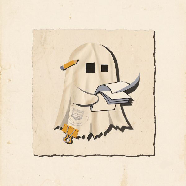 Ghostie leafing through files